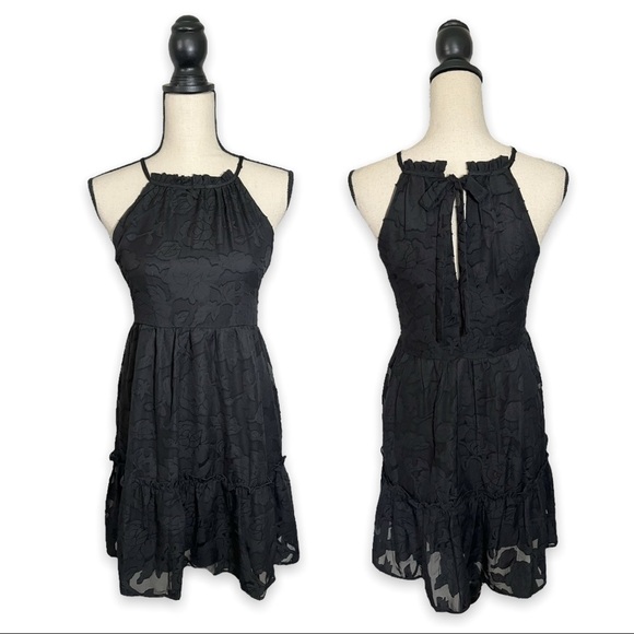 NWT Francesca Trixxi Black Bridgette Floral A-Line Mini Dress sz M - Picture 11 of 13